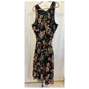 Jessica Howard midi-dress navy with pink florals plus 24W
